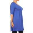 thumbnail image 2 of Women's Plus Size 3/4 Sleeves Babydoll Solid Tunic Top Dress, 2 of 5
