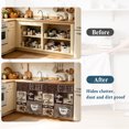 thumbnail image 4 of Coffee Time Cabinet Curtains for Kitchen 35"W x 35"L, Retro Coffee Beans Dark Brown Patchwork Laundry Sink Cabinets Magic Tape Short Curtain Privacy Panel for Bathroom Vanity Cabinets, 4 of 9
