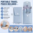 thumbnail image 5 of 9PCS Makeup Brush Set with Travel Case, 8-Piece Blue Face & Eye Makeup Brushes, Soft Synthetic Bristles Cosmetic Brush Kit for Foundation, Powder, Blending, Eyeshadow and Eyebrow, 5 of 7