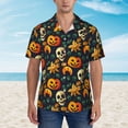 thumbnail image 4 of Lsque Halloween Skull pattern Hawaiian Shirt for Men, Unisex Summer Beach Casual Short Sleeve Button Down Shirts-Large, 4 of 9