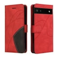 thumbnail image 4 of Compatible Google Pixel 6A Case, Leather Wallet Case Stand View Magnetic Clasp Book Flip Folio Phone Cover - Red, 4 of 5