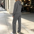 thumbnail image 7 of vdgthytj Sweatsuits Women 2 Piece Outfit Full Zip Long Sleeve Hooded Jackets Drawstring Straight Leg Pants Fall Casual Athletic Sets(X-Large,Dark Gray), 7 of 7