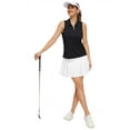 thumbnail image 6 of Xidunhg Women's Polo Shirt Quarter Zipper Golf Vest Sleeveless Quick-Drying Sports Polo Shirt Black XL, 6 of 7