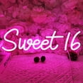 thumbnail image 2 of Letrero decorativo SYLHOME Sweet 16 LED rosa neón de 40 x 13 cm USB, 2 of 8