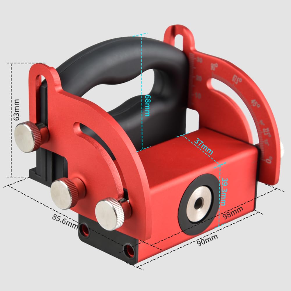 Woodworking Pocket Hole Jig with Aluminum Alloy Oblique Hole Locator Punch for Wood Board Splicing Installation