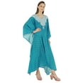 thumbnail image 2 of Moomaya Printed Caftan Gown Maxi Dress For Women Beachwear Party Kimono Cover Up Kaftan, 2 of 7