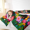 thumbnail image 4 of Homewish Cartoon Black Cat Bedding Comforter Set 2pcs for Teenagers Boys Girls,Colorful Flowers Twin Comforter Sets Microfiber,Chic Floral Blossoms Breathable Bedding Set,Lightweight Room Decor, 4 of 8