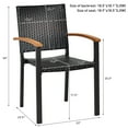 thumbnail image 5 of Patiojoy Patio Rattan Dining Armchair 4 Set of Wicker Chair W/Steel Frame Acacia Armrests Indoor&Outdoor, 5 of 10