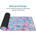 thumbnail image 4 of Colorful Pink Blue Watercolor Trendy Glitter Mermaid Scales Large Mouse Pads Rectangle Long Big Stitched Edge Gaming Mousepad with Non-Slip Rubber Base for Desktop Laptop Keyboard 31.5 X 11.8 Inch, 4 of 6