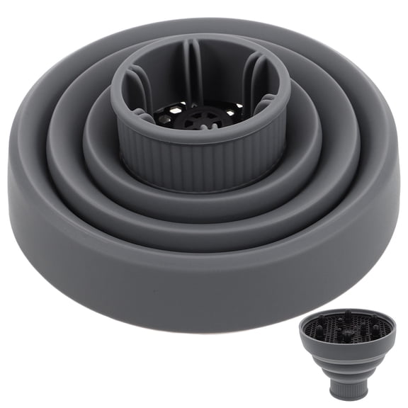 WESIEVYA Grey Silicone Adjustable Hair Dryer Nozzle Diffuser Attachment