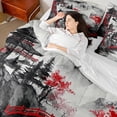 thumbnail image 4 of Castle Fairy Watercolor Scenery Bedding Comforter Set,Japanese Style King Bedding Sets, 4 of 8