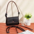 thumbnail image 3 of 2pcs Brown Leather Purse Straps 60cm (23.6inch) Shoulder Strap with Platinum Clasp Replacement for Handbag Purse Briefcase Clutches diy, 3 of 4