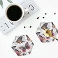 thumbnail image 5 of Balery 6 Pcs Vintage Butterfliesleather Coasters Set, Drink Table Cup Coasters For Living Room Kitchen Coffee Decor, 5 of 9