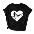 thumbnail image 4 of Itsame Summer Oversized Womens Printed Loose T-Shirt Short Sleeved Shirt Casual Tops Round Neck Blouses Black Size 2XL, 4 of 4