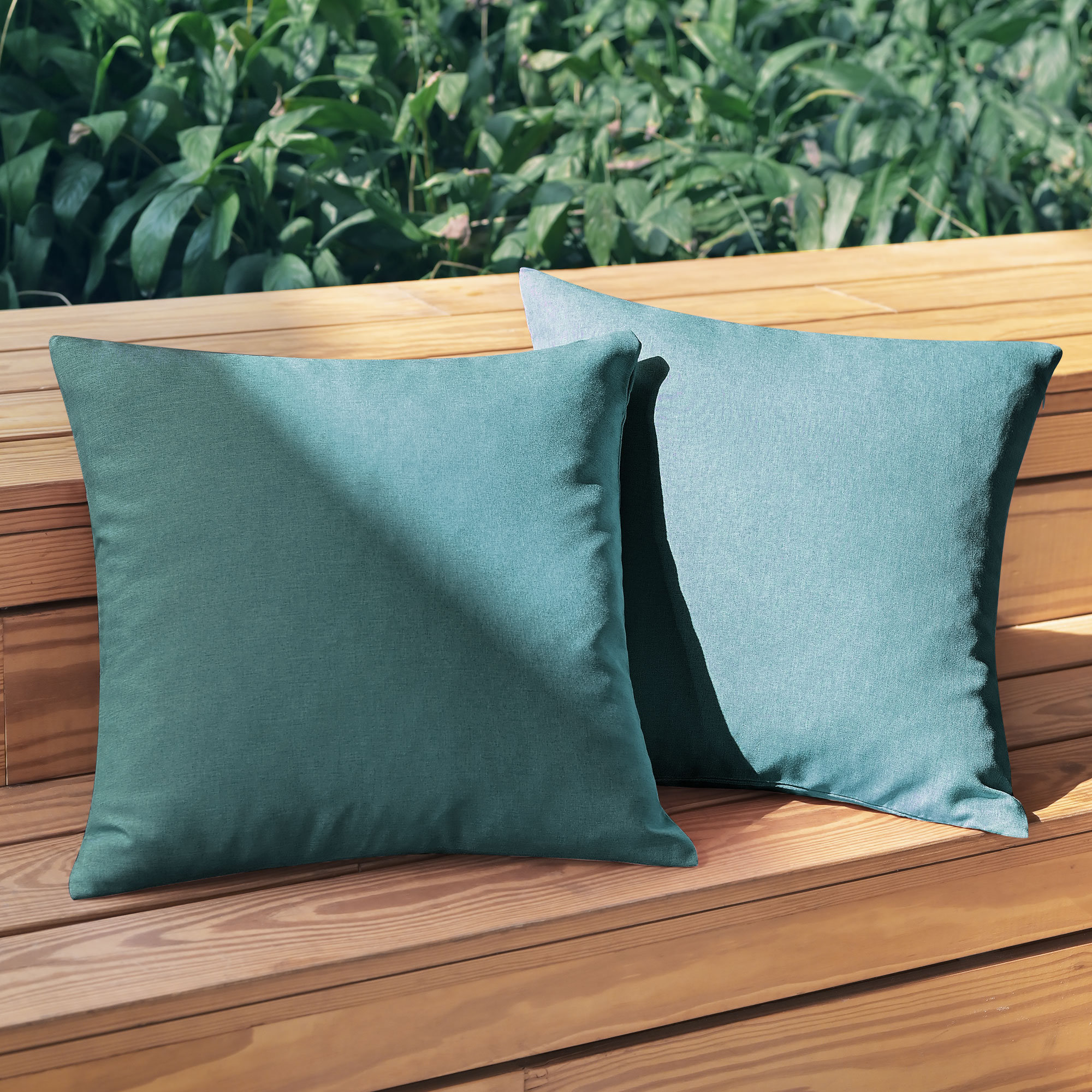 PiccoCasa 2 Pcs Waterproof Throw Pillow Covers, Decorative Green 20" x