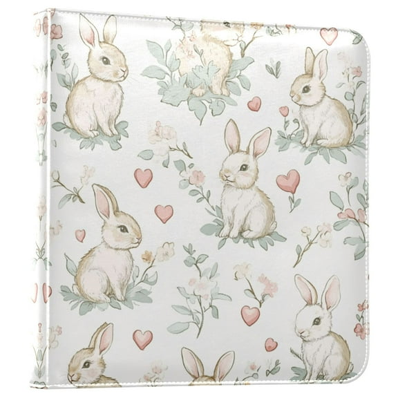 Photo Album Leather Photo Album 11.8x11.2x1.5 Inch Bookshelf Photo Album Scrapbooking Refills Scrapbook Photo Album Soft Pastel Bunnies