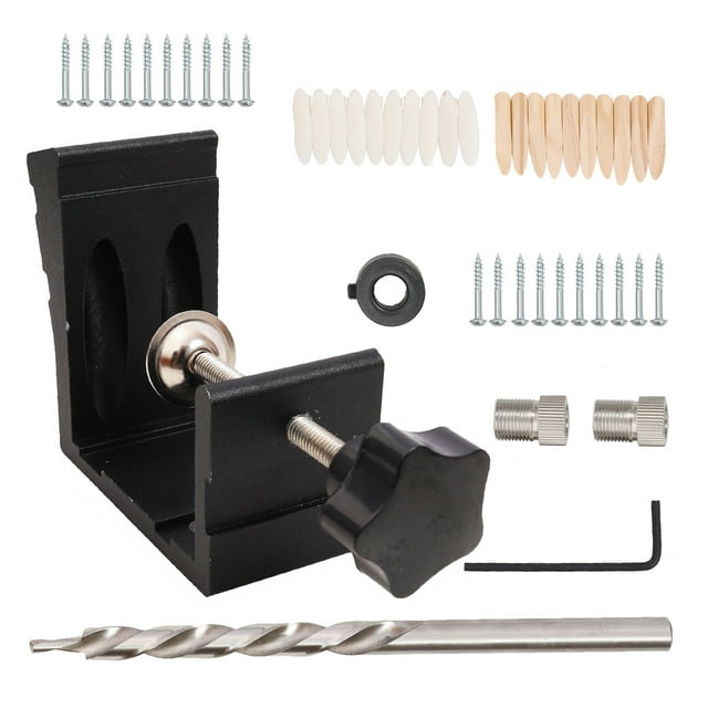 Inclined Hole Jig Kit,46Pcs Woodworking Inclined Drill Woodworking Hole Jig Kit Woodworking Inclined Hole Jig Versatile Functionality