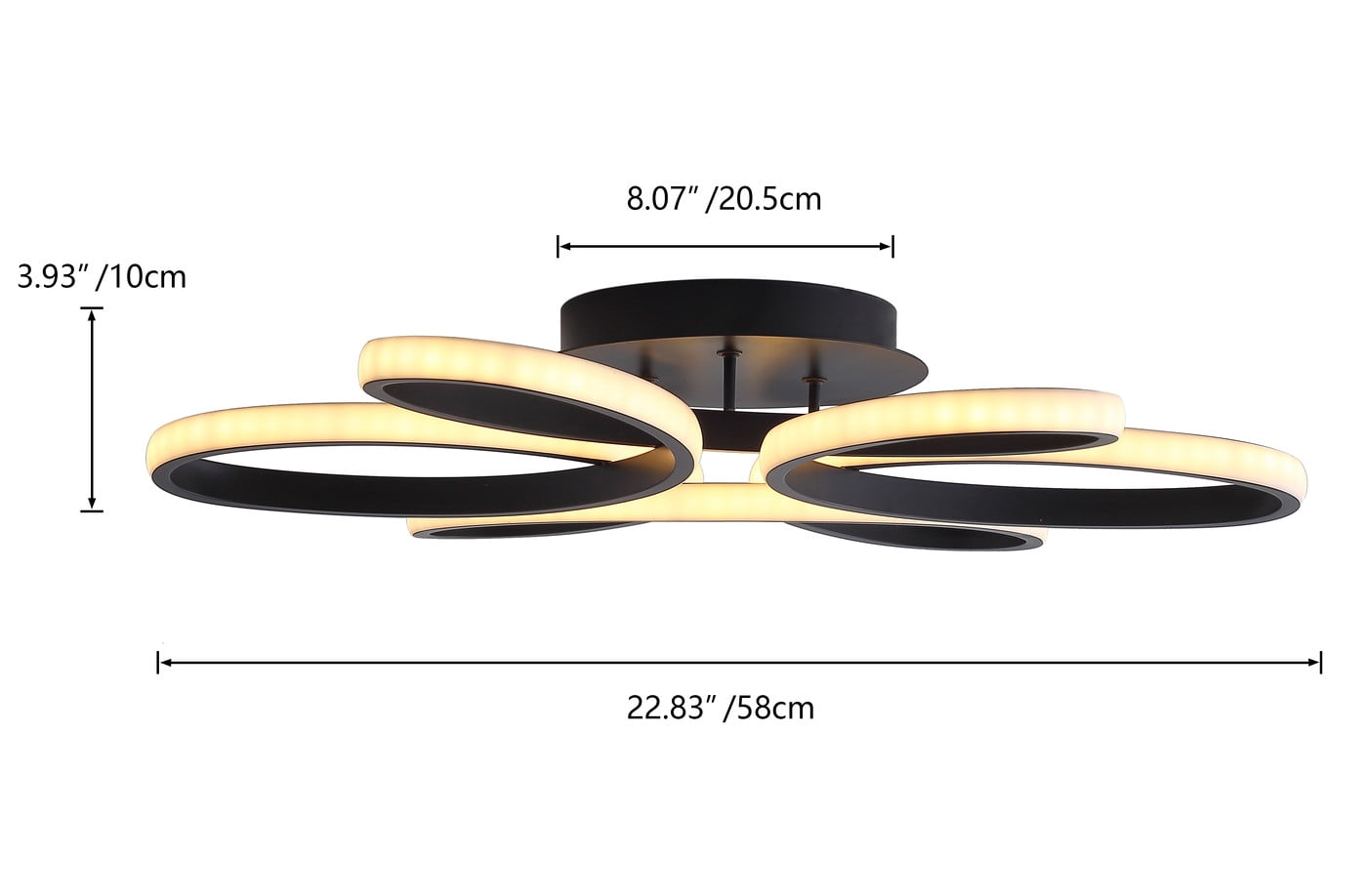 Aiwen Modern LED Flush Mount Ceiling Lamp Geometric Novelty Light Fixture Black