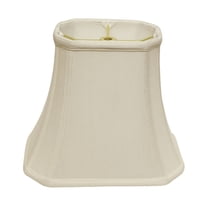 16" White Slanted Rectange Bell Monay Shantung Lampshade