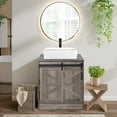 thumbnail image 2 of 30" Barn Door Bathroom Vanity, Farmhouse Style Standing Pedestal Cabinet Without Sink, 2 of 7