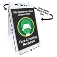 thumbnail image 2 of Face Covering Required (24" X 36") Standard A-Frame Signicade, Includes Decal Applied To Stand, 2 of 4