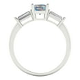 thumbnail image 4 of 1.5 ctw 3 Stone Anniversary Ring for Women | Emerald Cut Blue Moissanite | Hyperallergenic Solid 14K White Gold, 4 of 5