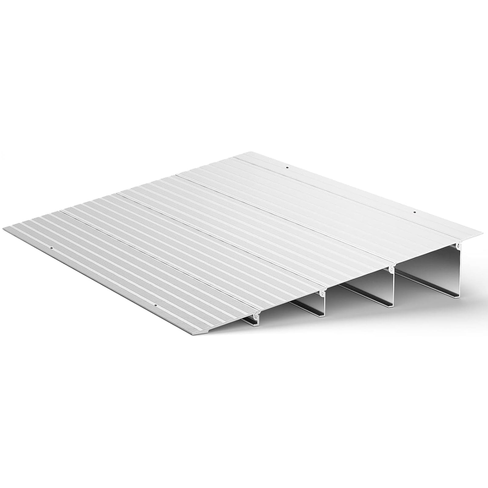 Door Threshold Ramp 4" Rise, Aluminum Entry Ramp for Doorways, 800 lbs Load Capacity for Wheelchairs, Scooters, Power Chairs & Walkers