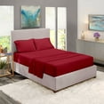 thumbnail image 7 of Home Bedding Set Bed Sheet Mattress Cover Pillowcase Solid Color Polyester Bedding Kit wine red twin, 7 of 7