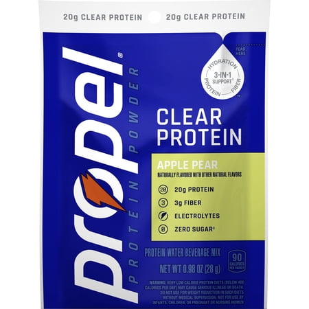Propel Clear Protein Powder, 20g Protein, Zero Sugar, Apple Pear, Powdered Clear Protein Drink Mix 0.98 oz