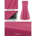 thumbnail image 4 of Chiclily Summer Dresses for Women Casual Beach Sleeveless Pleated Front Tank Dress with Pockets, Mauve L, 4 of 7