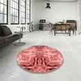 thumbnail image 4 of Ahgly Company Machine Washable Indoor Square Transitional Light Coral Pink Area Rugs, 4' Square, 4 of 7