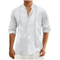 thumbnail image 1 of Blusa y camisa de manga larga con cuello alto para hombre, estilo casual, a la moda, con cuello en V y mangas, transpirable, de poliéster., 1 of 5