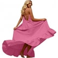 thumbnail image 2 of Sentmoon Robe Soleil Grande Taille à Col Licou Sans Manches Robe en Lin pour Femmes Couleur Unie Coupe Décontractée à Bretelles Spaghetti Robes Maxi pour Femmes Douce et Confortable Essentiels de Vacances pour Femmes, 2 of 8