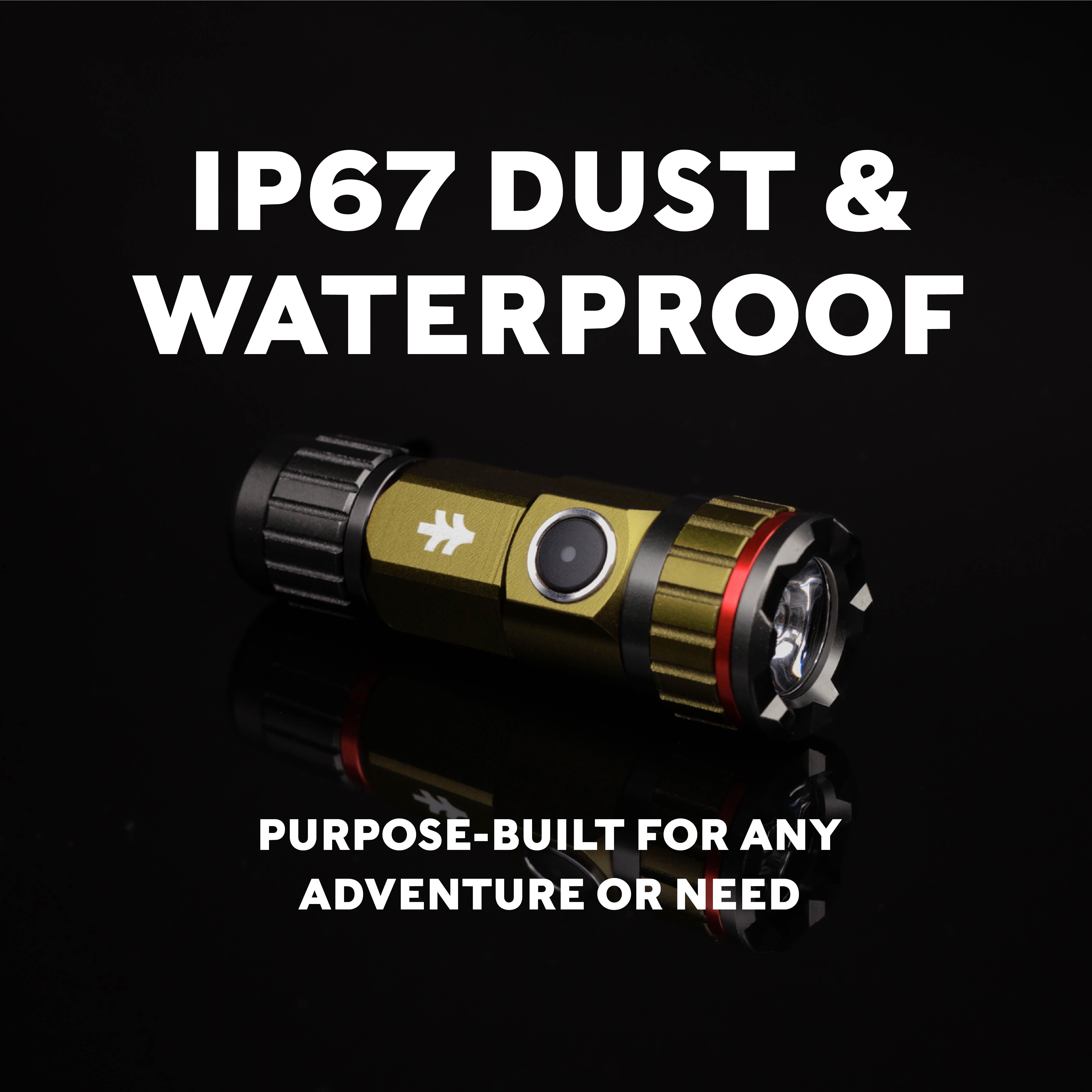 Swiss Tech Mini Turbo Flashlight, 1200 Lumen, LED, Rechargeable, IP67 Weatherproof, Green