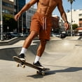 thumbnail image 5 of Sewkxo Men's Baggy Sweat Shorts 7" Cotton Summer Athletic Casual Shorts with Pockets,Brown S, 5 of 8