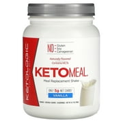 Ketologic Keto Meal Replacement Shake Powder for Optimal Results + MCT Oil + Grass-Fed Whey - Perfectly Formulated Macros for Ketosis - 20 Servings - Vanilla
