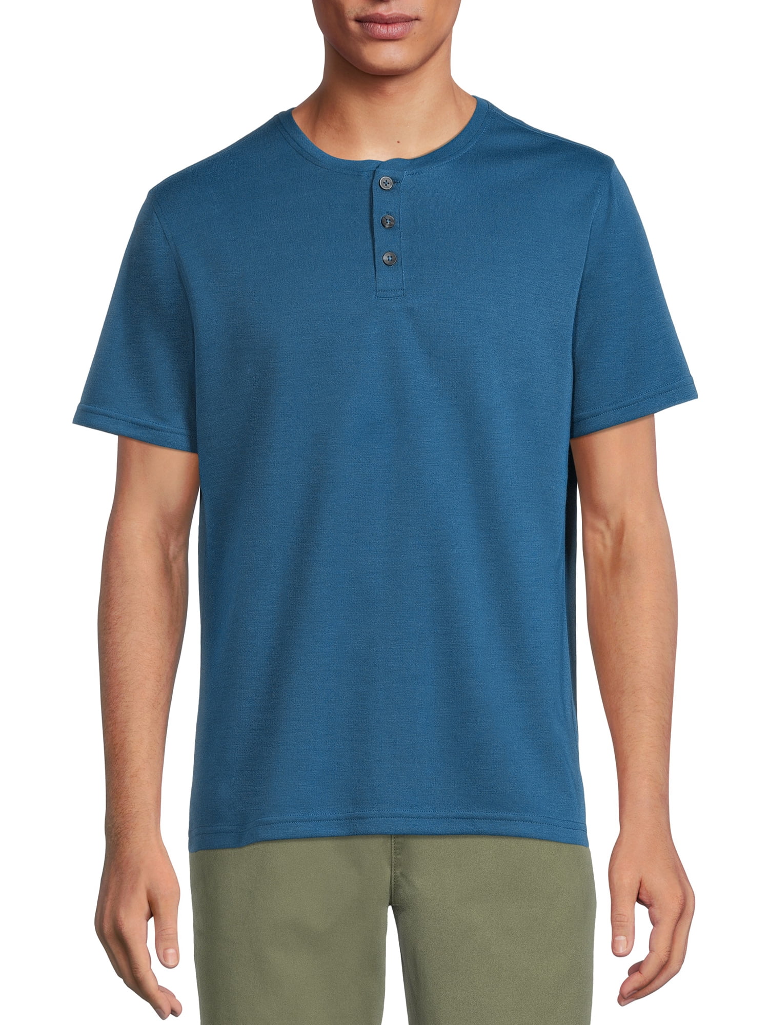 George Men's Henley Tee with Short Sleeves, 2-Pack