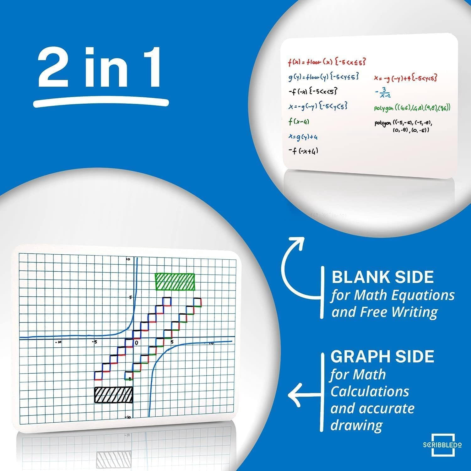 24 Pack Dry Erase XY Axis Graph Lap Boards 9” X 12” for Student and Classroom Use, Math White Board - Double Sided White Boards with 24 Erasers Included