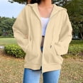thumbnail image 2 of Women's Street Hooded Zipper Coat Casual Long Sleeve Warm Outerwear Jacket for Everyday Comfort, 2 of 6