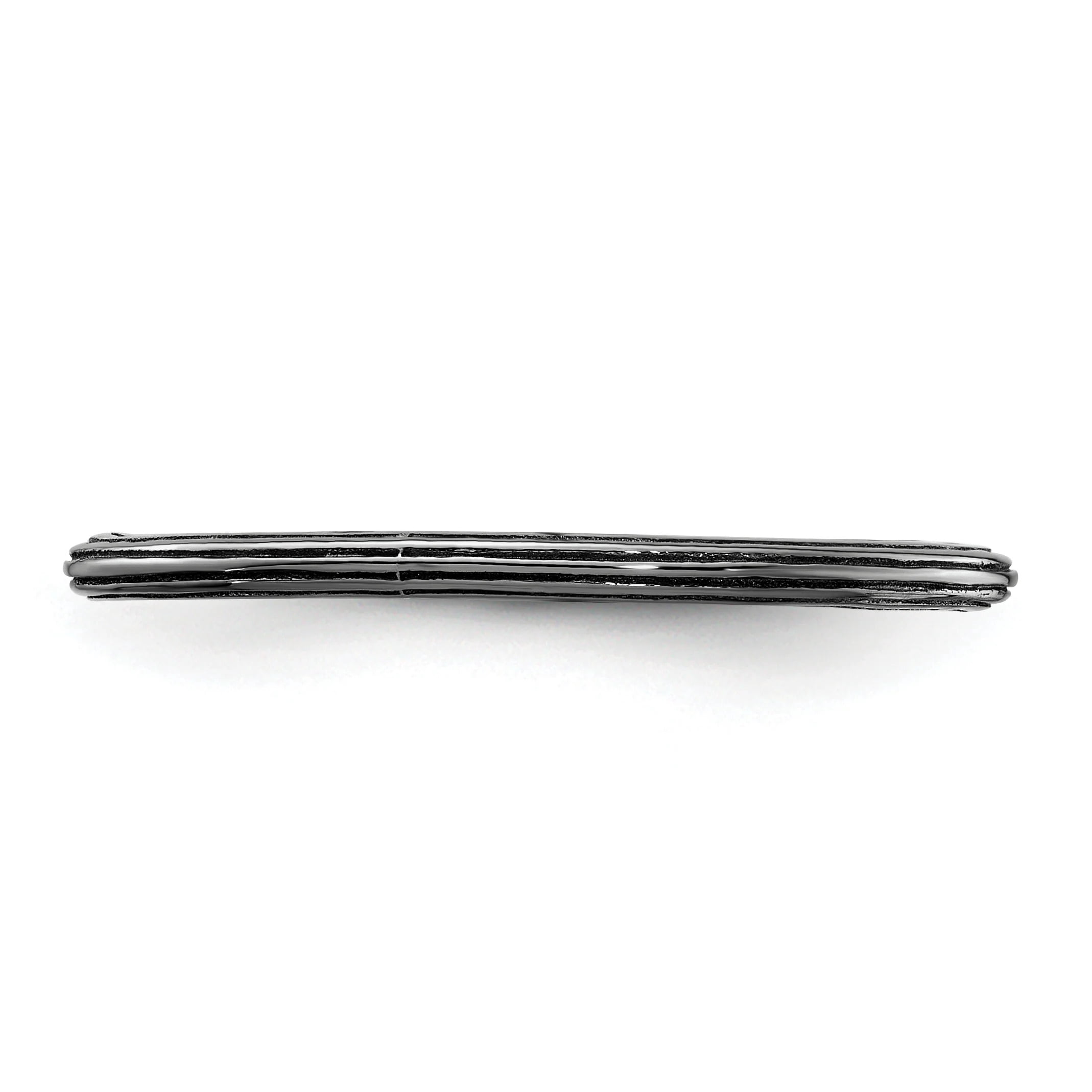 Sterling Silver Black-Plated Step-Down Ring