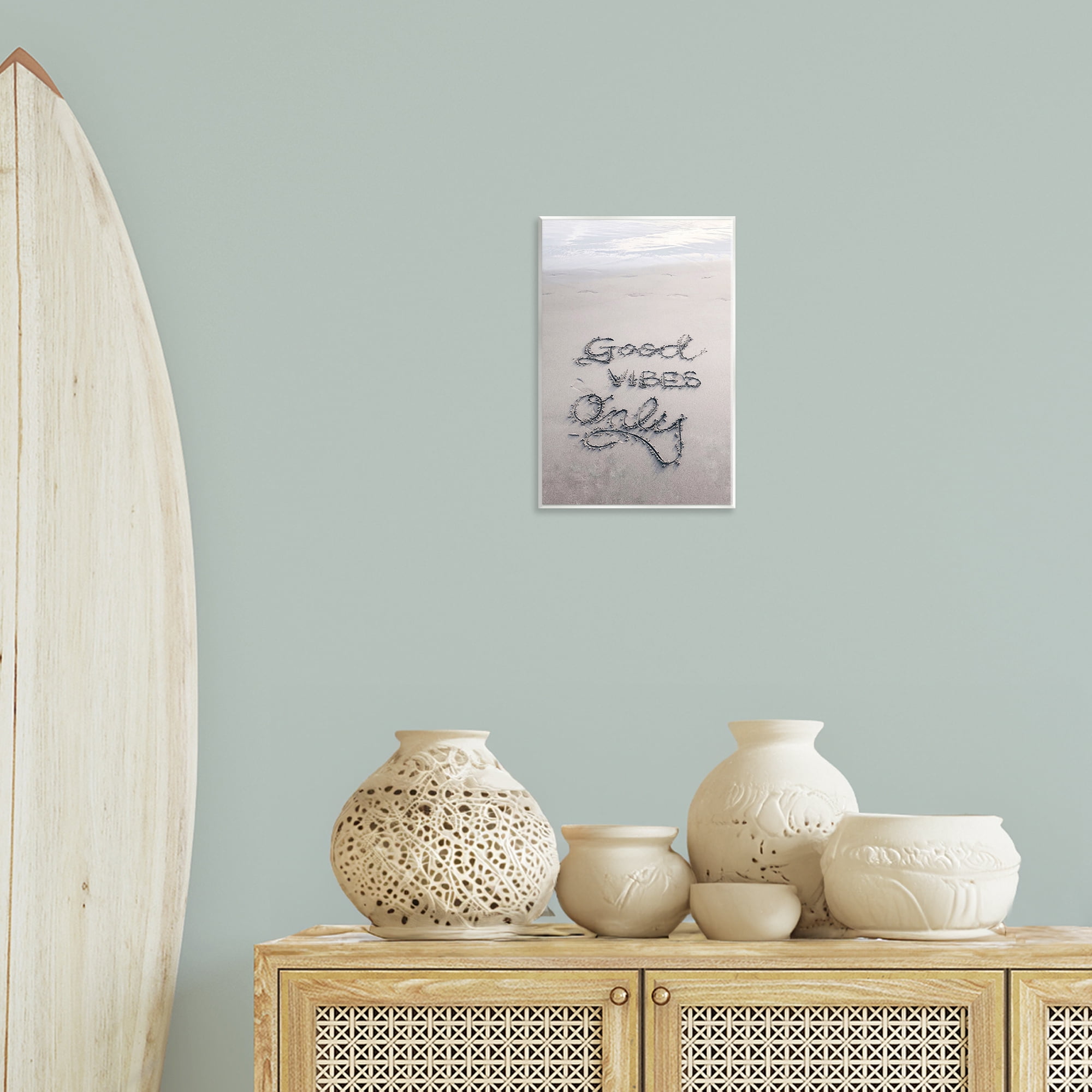 Stupell Industries Good Vibes Only in Sand Nautical & Beach Photography Unframed Art Print Wall Art, 10 x 15
