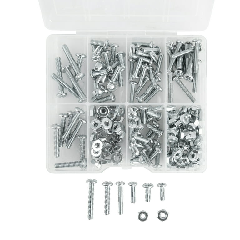 Hyper Tough 182-Piece Zinc Plated Machine Screw and Nut Assortment