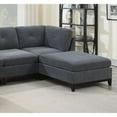 thumbnail image 3 of Miekor Furniture Ash Grey Chenille Fabric Modular Sectional 6pc Set Living Room Furniture U-Sectional Couch 2x Corner Wedge 2x Armless Chairs and 2x Ottomans Tufted Back W5U364, 3 of 9