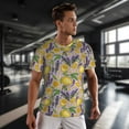 thumbnail image 3 of Wukai Lavender Flowers Print Men's Short-Sleeved Mesh T-Shirt,Quick-Dry Short Sleeve Workout T-Shirt-5X-Large, 3 of 8
