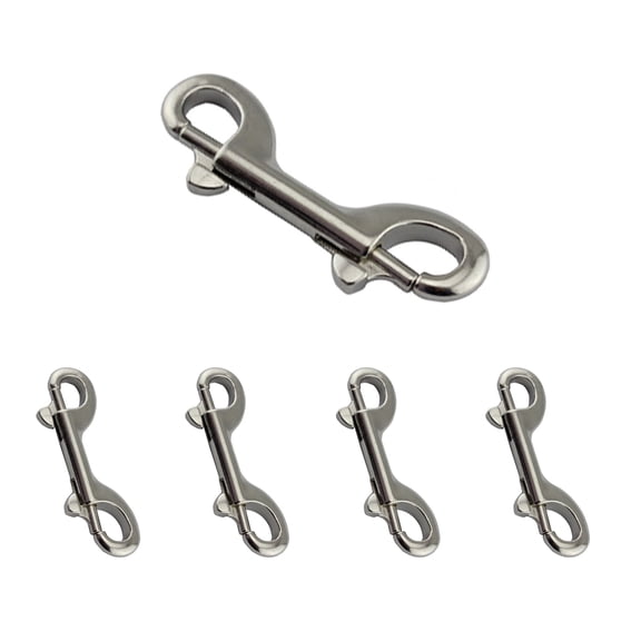 Double Ended Bolt Snap Hooks Stainless Steel Double End Heavy Duty Snaps for Water Bucket/Dog Leash (Silver)
