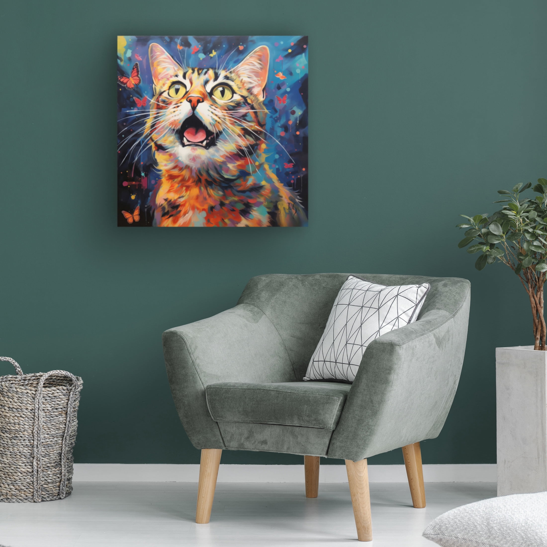 Canvas Wall Art - Ivan Guaderrama 'Butterfly Dance' Wall Art for Living Room, Bedroom, or Office Décor by Trademark Fine Art - 18 x 18 Inches