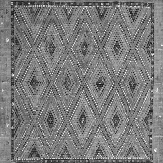 Ahgly Company Indoor Square Oriental Gray Traditional Area Rugs, 3' Square