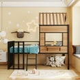 thumbnail image 2 of imerelez Metal Twin size Loft Bed with Roof, Window, Guardrail, Ladder Black, 2 of 9