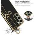 thumbnail image 2 of for Samsung Galaxy S23 Case 6.1", Cute Heart Wristband Lanyard Cross Body Strap Electroplated Camera Protection Shockproof Protective Case Women Girls for Samsung Galaxy S23 6.1"-Black., 2 of 7