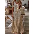 thumbnail image 1 of Falda bohemia de vacaciones vestido de manga corta con estampado de costura Eccomum Color de la foto XL, 1 of 2